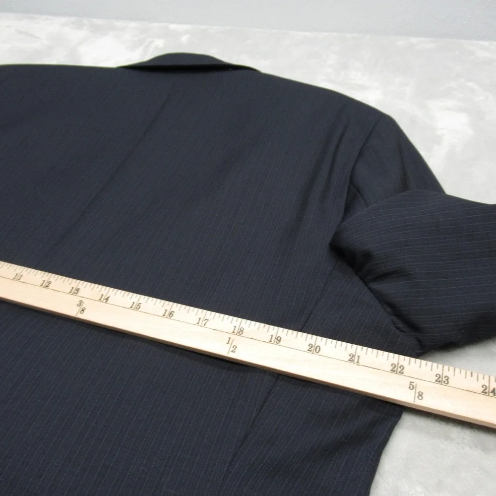 Banana Republic Wool Blazer Mens 44 Long Blue Pinstripe Classic Fit 2‎ Button